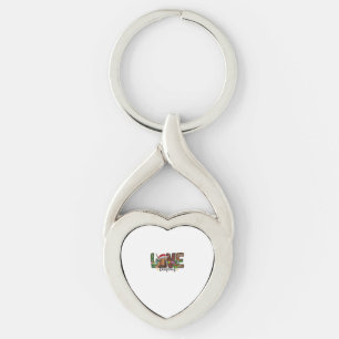 Western Love Christmas Scottish Cow Highland Cattl Key Ring