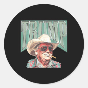 Western Make America Great Trump Daddy 1  Classic Round Sticker