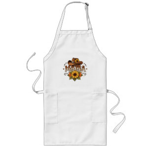 Western Mama Sunflower Cowgirl Design Long Apron