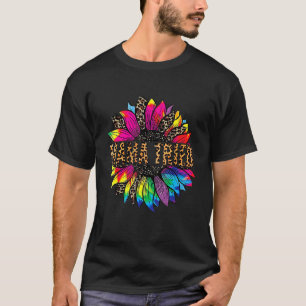 Western Mama Tried Sunflower Leopard Serape Tie Dy T-Shirt