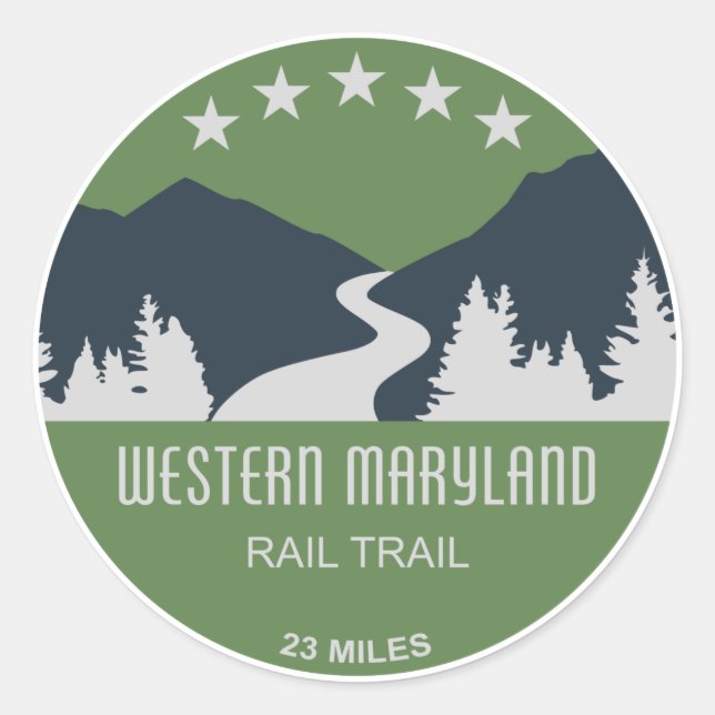 Western Maryland Rail Trail Classic Round Sticker (Front)