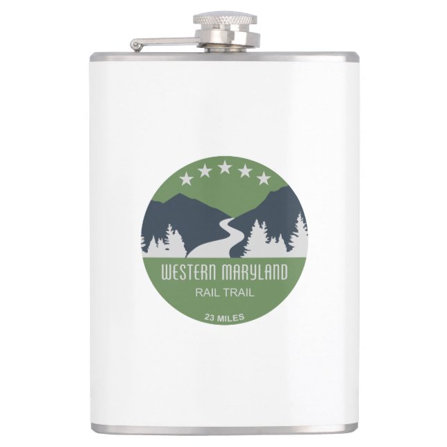 Western Maryland Rail Trail Hip Flask (Front)