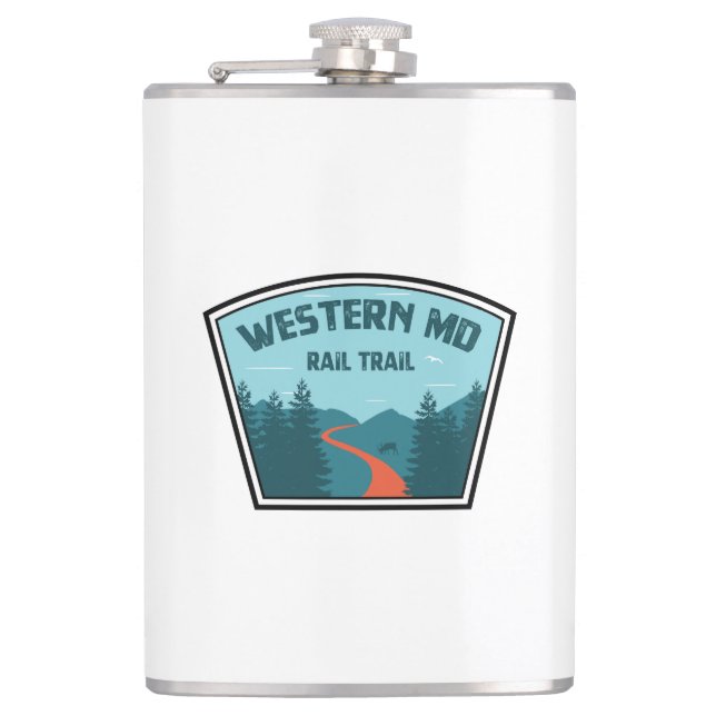 Western Maryland Rail Trail Hip Flask (Front)