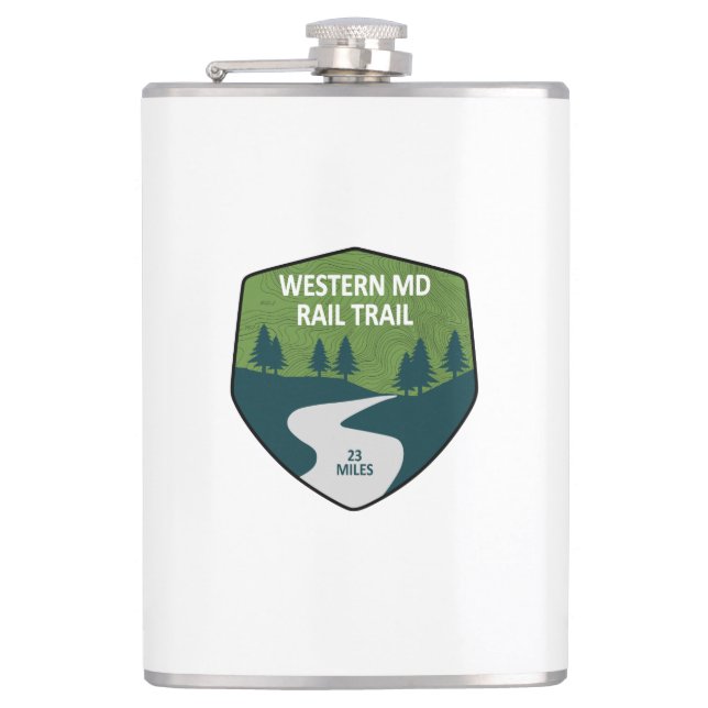 Western Maryland Rail Trail Hip Flask (Front)
