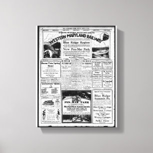 Western Maryland Railway Tourism Reprint Canvas Print