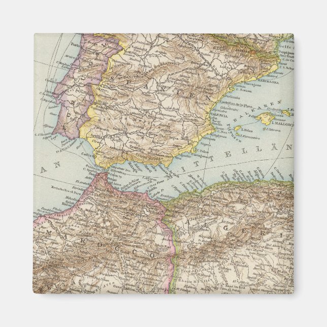 Western Mediterranean Map Magnet (Front)