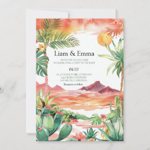 Western Mexican Cactus Desert Wedding Invitation