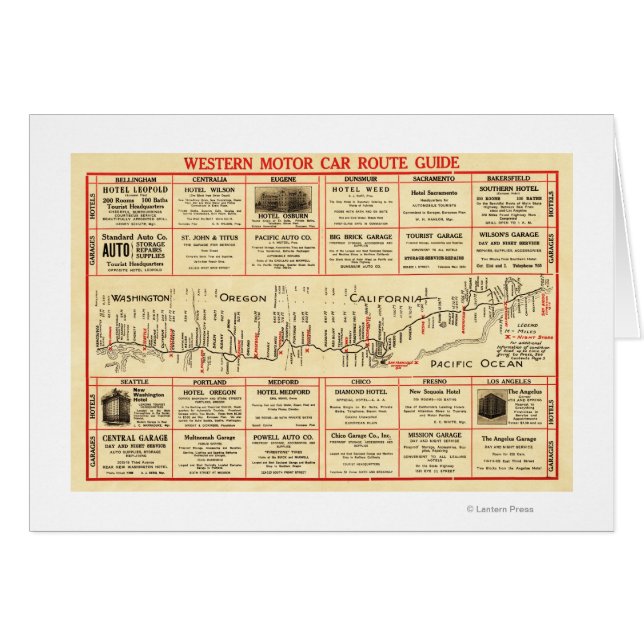 Western Motor Car Route GuidePanoramic Map (Front Horizontal)