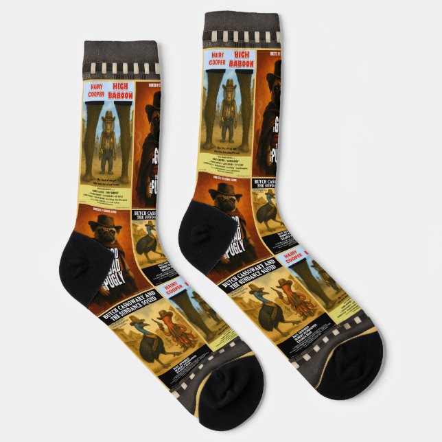Western Movie Poster Parody Socks (Right)