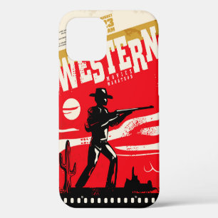 Western movies marathon retro poster design layout iPhone 12 case