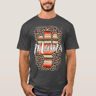 Western Mum Leopard Cactus Serape Cowgirl Rodeo Ma T-Shirt