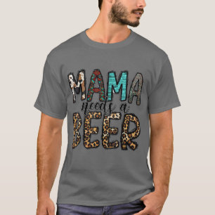 Western Mum Mama Leopard Cowhide Mama Need A Beer T-Shirt