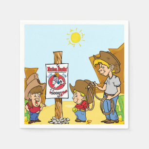 Western Mutton Bustin Rodeo Kids Napkin
