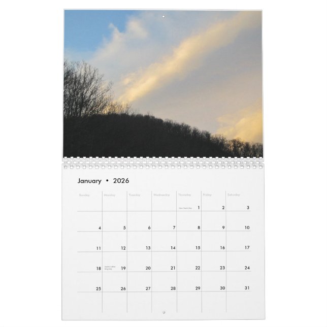 Western North Carolina Mountain landscapes Calendar (Jan 2026)