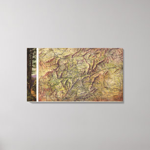 Western North CarolinaPanoramic Map Canvas Print