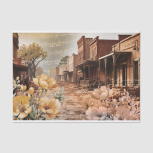 Western Old Town Memories Vintage Decoupage Tissue Paper