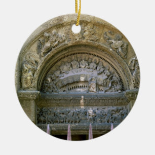 Western opening tympanum depicting the Marriage at Ceramic Tree Decoration