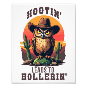 Western Owl Cowboy Hootin Leads To Hollerin Photo Print