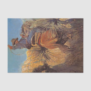 Western Painting “Horse Jumping from Snake” Tissue Paper