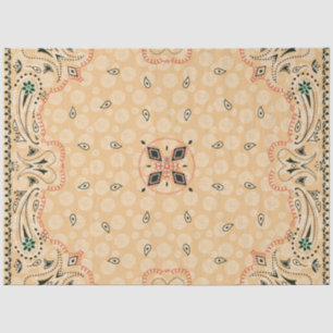 Western Paisley Gold Bandanna Print Decoupage  Tissue Paper