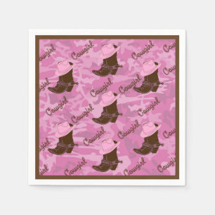 Western Party Cowgirl Boots Camo Napkins
