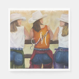 WESTERN  PARTY MONOGRAM NAPKIN