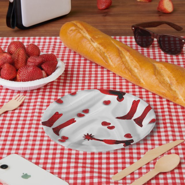 Western Party Paper Plates Valentines Or Wedding (Picnic)