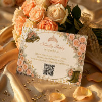 Western Peach Roses Golden Country Quinceañera
