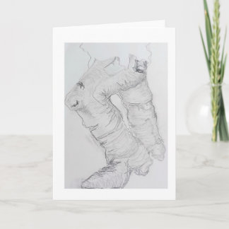 Western. Pencil sketch. Working man. Cowboy.. Card