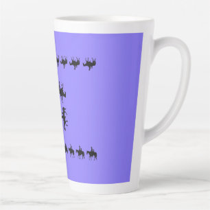 Western Periwinkle - Horseback Silhouettes Latte Mug
