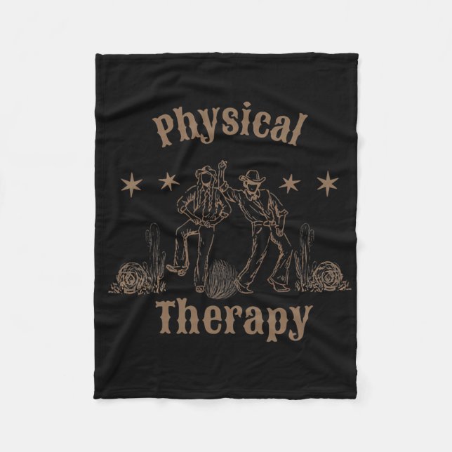 Western Physical Therapist Pt Treatment Pta Back T Fleece Blanket (Front)