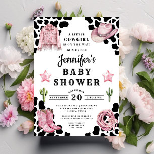 Western Pink Cowgirl Baby Shower Invitation