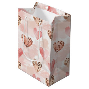 Western Pink Cream Cowgirl Hearts Birthday Medium Gift Bag