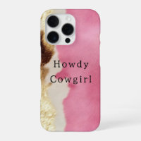 Western Pink Cream Gold Cowgirl Cowhide