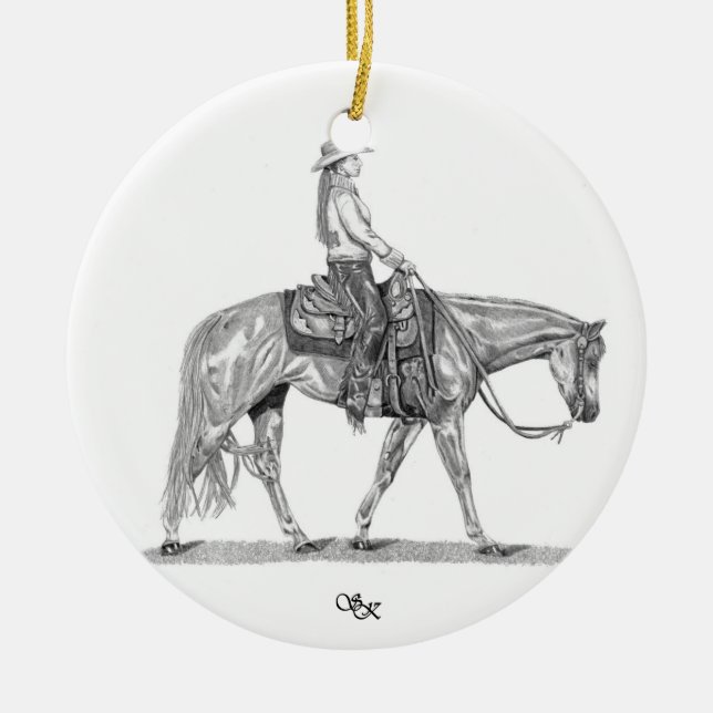 Western Pleasure Horse Ornament (Front)