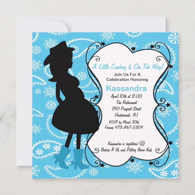 Western Pregnant Mama to Be Baby Shower Invitation (Front)