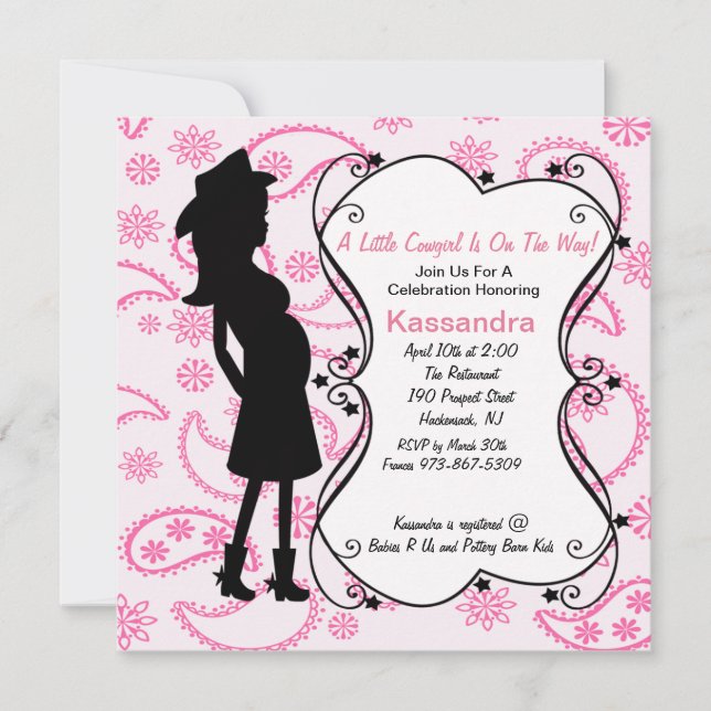 Western Prego Mama to Be Baby Shower Invitation (Front)