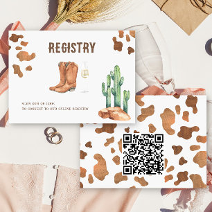 Western - QR Code Bridal Shower Registry Enclosure Card