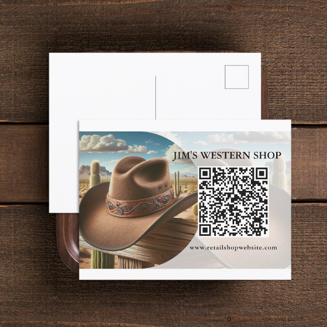 Western QR Code Business Postcard (Western QR Code Business Postcard (front and back))