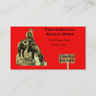 Western Ranch Cowboy On Horse Business Card