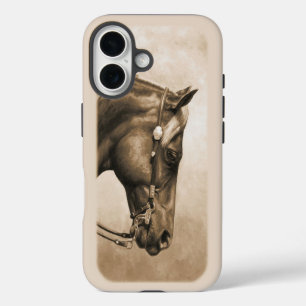 Western Ranch Horse Old Photo Sepia iPhone 16 Case
