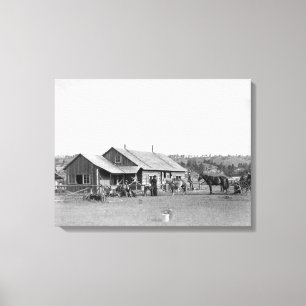 Western Ranch House in South Dakota Photograph Canvas Print