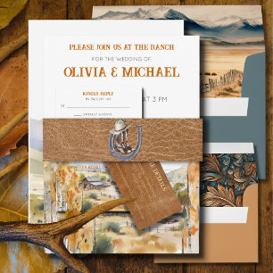 Western Ranch Invitation Belly Band