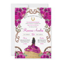 Western Ranch Magenta Pink Floral Quinceañera
