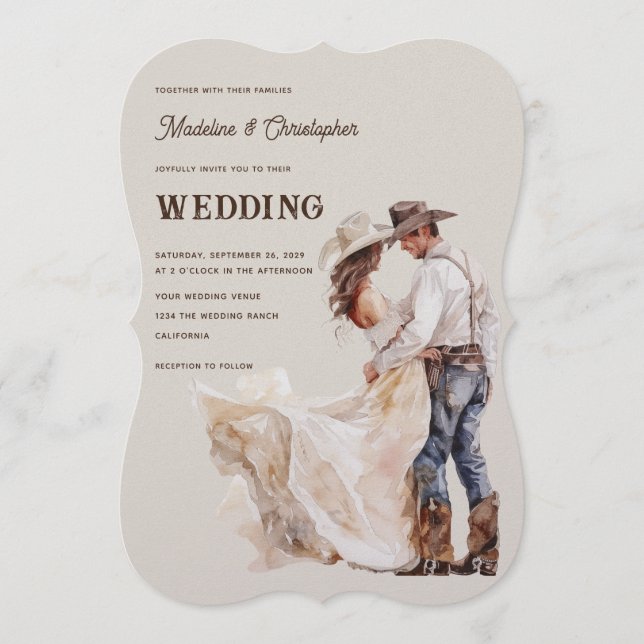 Western Ranch Wedding Invitation (Front)