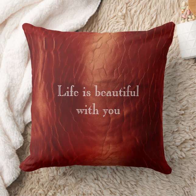 Western Red Cowhide Cushion (Blanket)