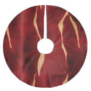 Western Red Cream Cowhide Brushed Polyester Tree Skirt