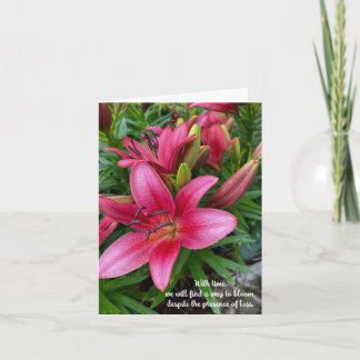 Western Red Lily Find Ways to Bloom Sympathy Card