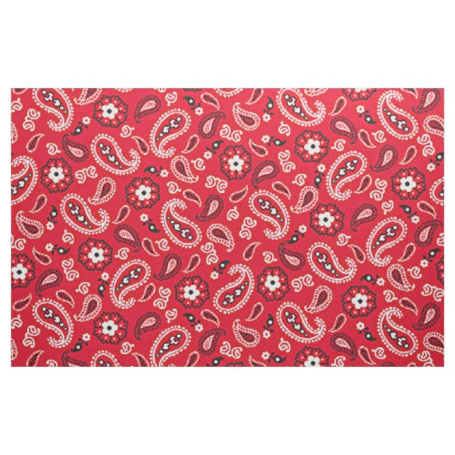 Western Red Paisley Fabric (Yard)