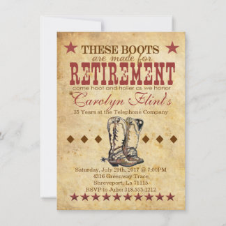 Western Retirement Invitation – Cowboy Boots Theme